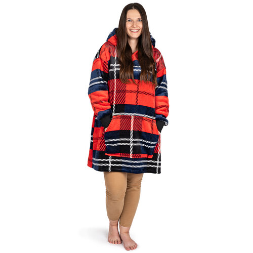 4Home Sweatshirt in Lammfelloptik Mikroplüsch Würfel, unisex M - Damen