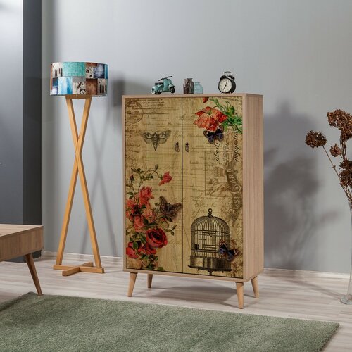 Schrank Mega Sonoma Oak Roses
