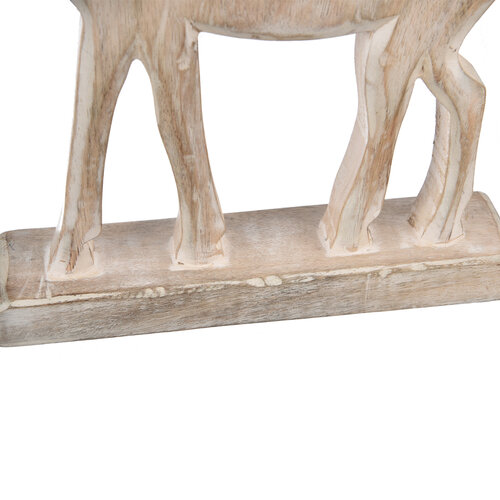 4Home Dekoration aus Mangoholz „Nordic Reindeer“, 33 cm