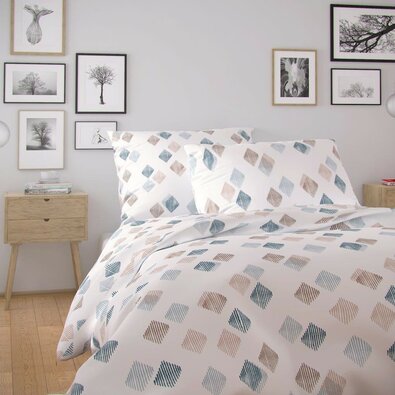 Lenjerie de pat din bumbac Kvalitex Nordic Agnes,alb, 140 x 220 cm, 70 x 90 cm