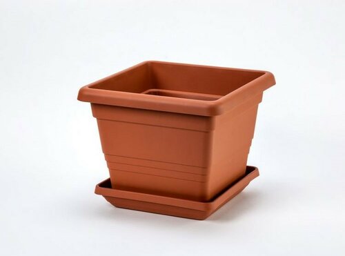Plastia Podkvetináč Lotos 60 x 60, hnedá
