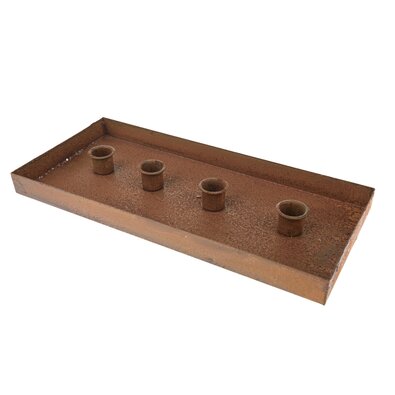 Металева підставка для свічок Rustik, 33 x 2,5 x15 см