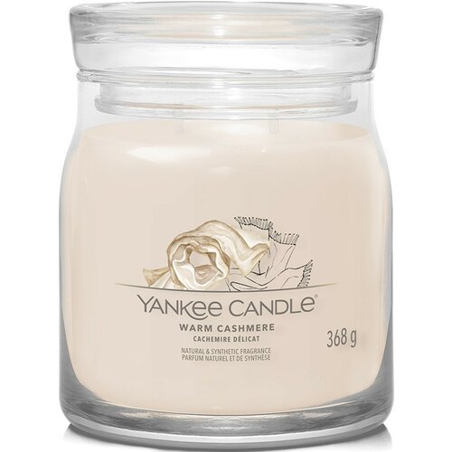 Lumânare parfumată Yankee Candle Signature  în borcan, medie, Warm Cashmere, 368 g