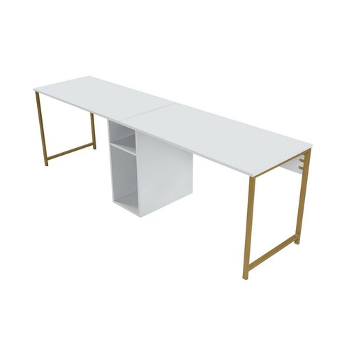 Pracovný stôl Twin White and Gold