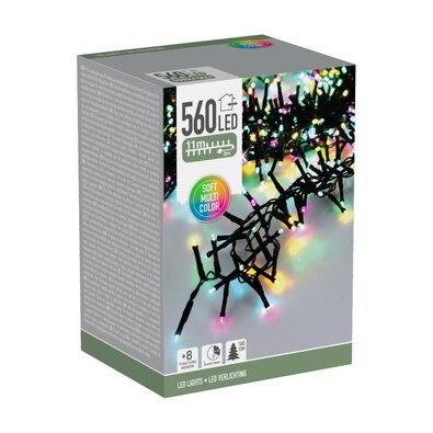 Lanț luminos exterior Macaron, 11 m, 560 LED-uri,(verde, portocaliu, albastru, roz)temporizator
