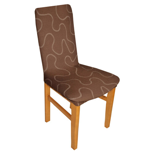 Elastyczne okrycie na krzesło Lazos, brązowe, zestaw 2 szt.