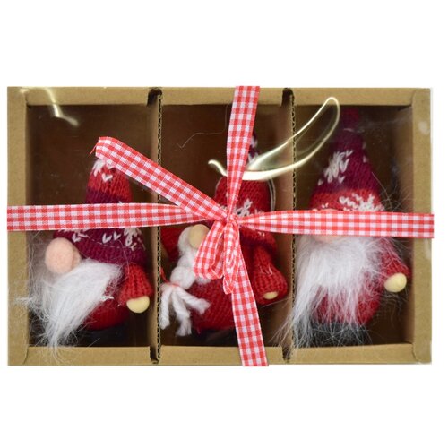 Set of Christmas decorations Knitting dwarfs, 3pcs