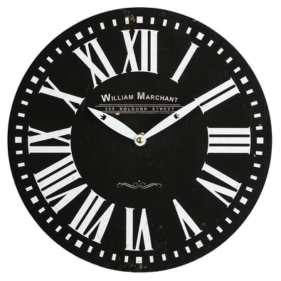 Zegar ścienny William Marchant, czarny