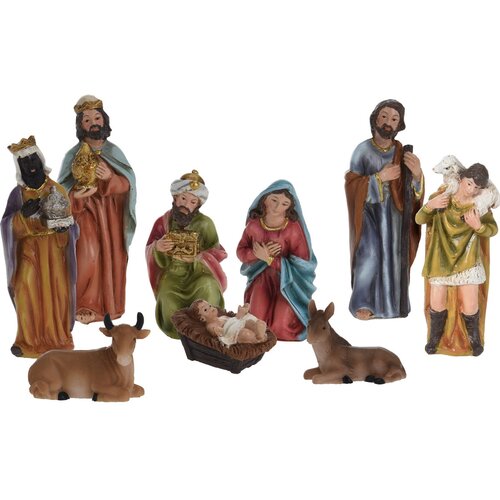 Weihnachtsdekoration Bethlehem, 9 FigurenFarbenmix,