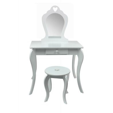 Masă de toaletă pentru copii cu oglindă desiguranță Elza , 71 x 50 x 108 cm