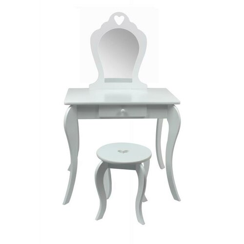 Kinderschminktisch mit Sicherheitsspiegel Elza, 71 x 50 x 108 cm