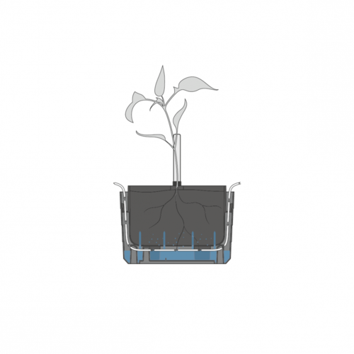 Plastia Samozavlažovací závesný kvetináč Berberis sivo-modrá + biela, pr. 30 cm