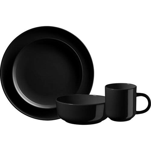 Set de masă Mäser 16 piese ALENIA, negru