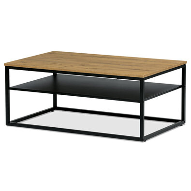 Industrieller Couchtisch mit Ablage, 100 x 60 x 41 cm