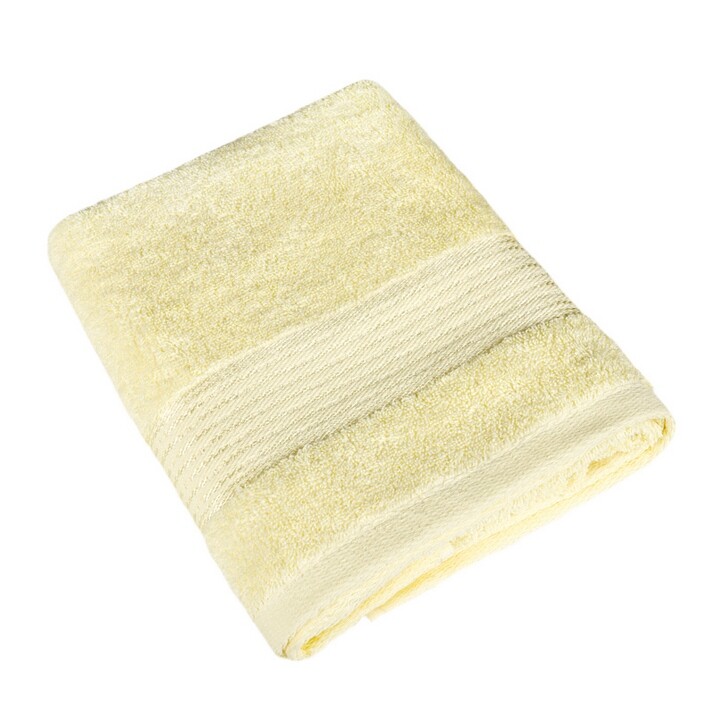 Bellatex Ręcznik Kamilka Pasek jasnożółty, 50 x 100 cm