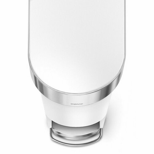 Simplehuman Wąski kosz na śmieci z pedałem 40 l, biały