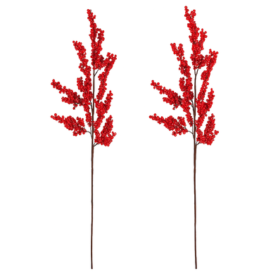 Műágak készlet, piros apró bogyók, 2 db, 70 cm