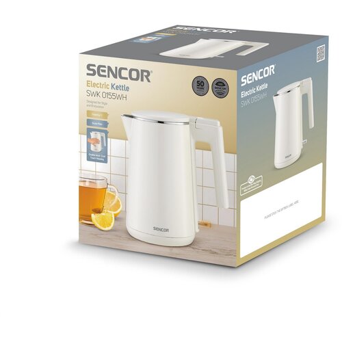 Sencor SWK 0155WH elektromos vízforraló, fehérszínben