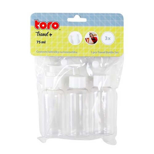 Toro utazó kozmetikai flakon szett, 3 db