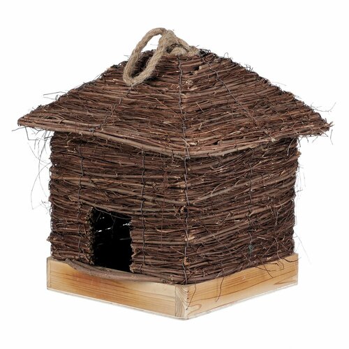 Căsuță pentru păsări din răchită de viță de vie,24 x 30 x 24 cm