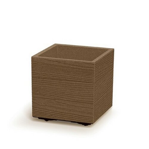 Květináč MADERA SQUARE ECO WOOD 38,5 cm, hnědá