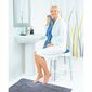 SAPHO A0050401 Taburet pivotant pentruhandicapați, reglabil pe înălțime, alb/albastru
