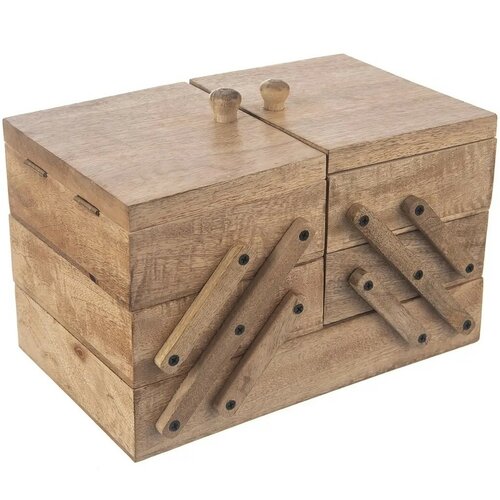 Orion Holz-Nähkasten Mango ausklappbar 30,5 x 20 x 21 cm