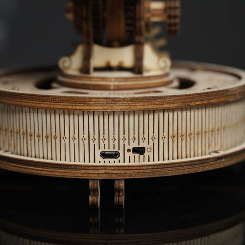 RoboTime 3D drevené mechanické puzzle Svietiaci glóbus