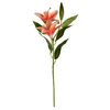 Floare artificială crin de vale portocaliu, două flori și boboc, h. 84 cm