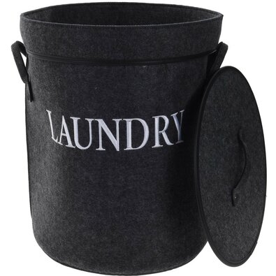 Koš na špinavé prádlo s víkem Laundry, černá
