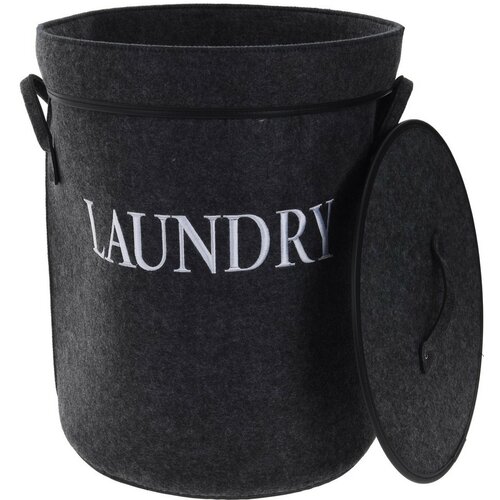 Laundry fedeles szennyestartó kosár, fekete