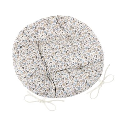 Perna de scaun Bellatex EMA rotundă matlasată Floare bej-albastru, 40 cm