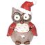 Svietnik na čajovú sviečku Christmas owl dots, 10 x 14 cm