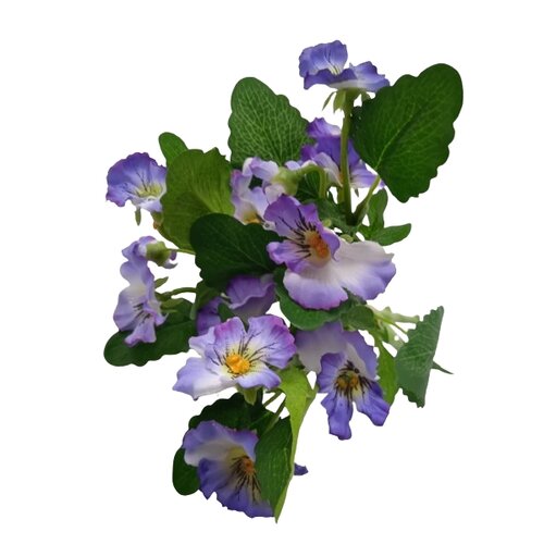 Buchet artificial de panseluțe violet deschis, 37cm