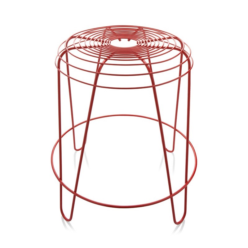 Alessi Stolička A Tempo 45 cm, červená