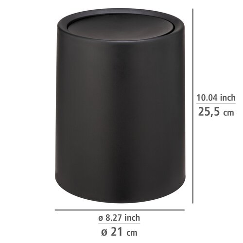 Wenko Odpadkový koš s výkyvným víkem Atri 6 l, černá