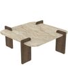 Măsuță de cafea Asha Medium – Travertine, Walnut