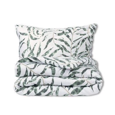 Lenjerie de pat Matex Satin Frunze tropicale , 140 x 200 cm, 70 x 90 cm