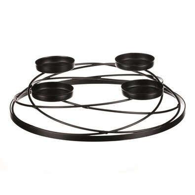 Adwentowy świecznik metalowy, czarny, średnica 35cm