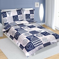 Lenjerie de pat din bumbac Patchwork albastru, 140 x 200 cm, 70 x 90 cm Lenjerie de pat din bumbac Patchwork albastru, 140 x 200 cm, 70 x 90 cm