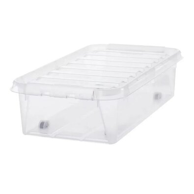 SmartStore Pojemnik z białymi zatrzaskami i kółkami Cla ssic, 31 l