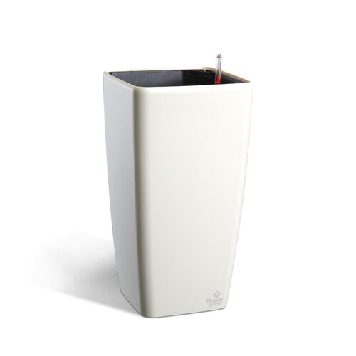 Flower Lover Selbstbewässernder Blumentopf Quadrato Grande Weiß, 22 x 41 cm