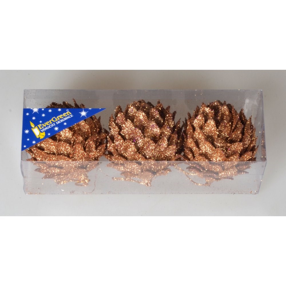 Kvet Glitter medená, pr. 8 cm