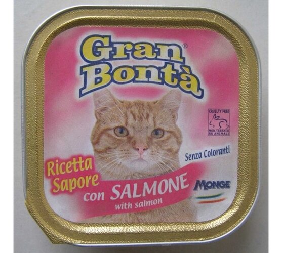 Paštéta Gran Bonta s lososom pre mačky, 100g