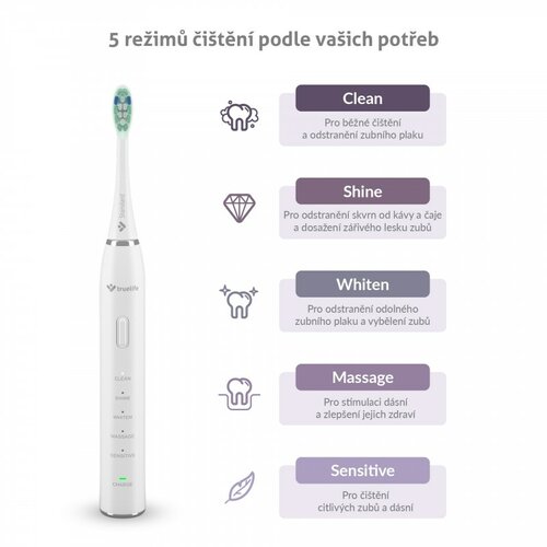 TrueLife Sonická zubná kefka SonicBrush Clean30, biela