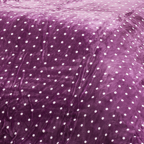Povlečení mikroplyš Polka fialová, 140 x 200 cm, 70 x 90 cm