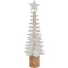 Vianočná drevená dekorácia Snowflake tree, 25 cm