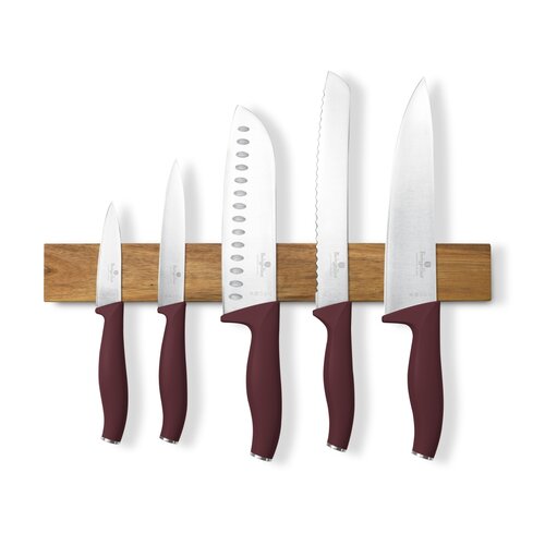 BerlingerHaus Messerset mit Akazienholz-Magnethalter Leonardo, 6-teilig