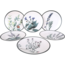 Set of 6 shallow stoneware plates Herbal 25 cm