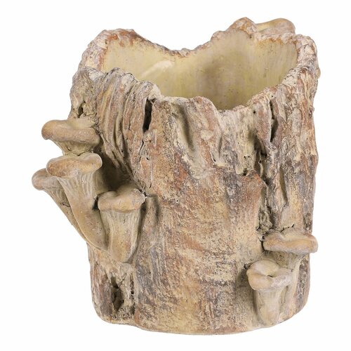 Obudowa betonowa - pień z grzybami, 20 x 18 x 18cm